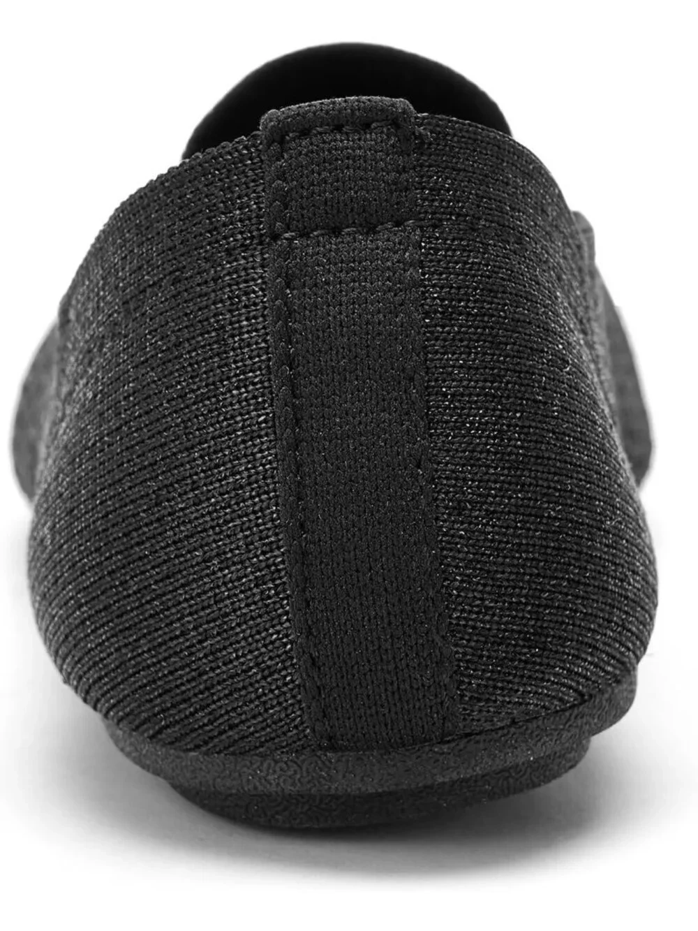 Women's Sparkly Black Ballet Flat Knit Round Toe Textile Slip On Walking Shoes